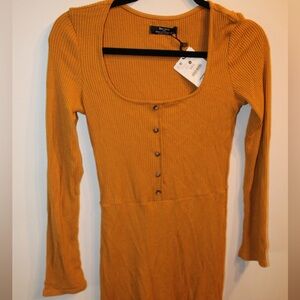 Bershka mustard yellow sweater dress. Size medium. NWT